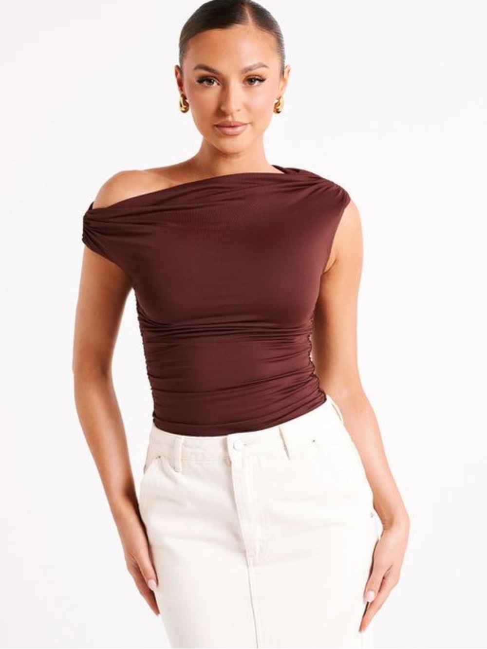 Meshki Alayna Recycled Nylon Ruched Top
